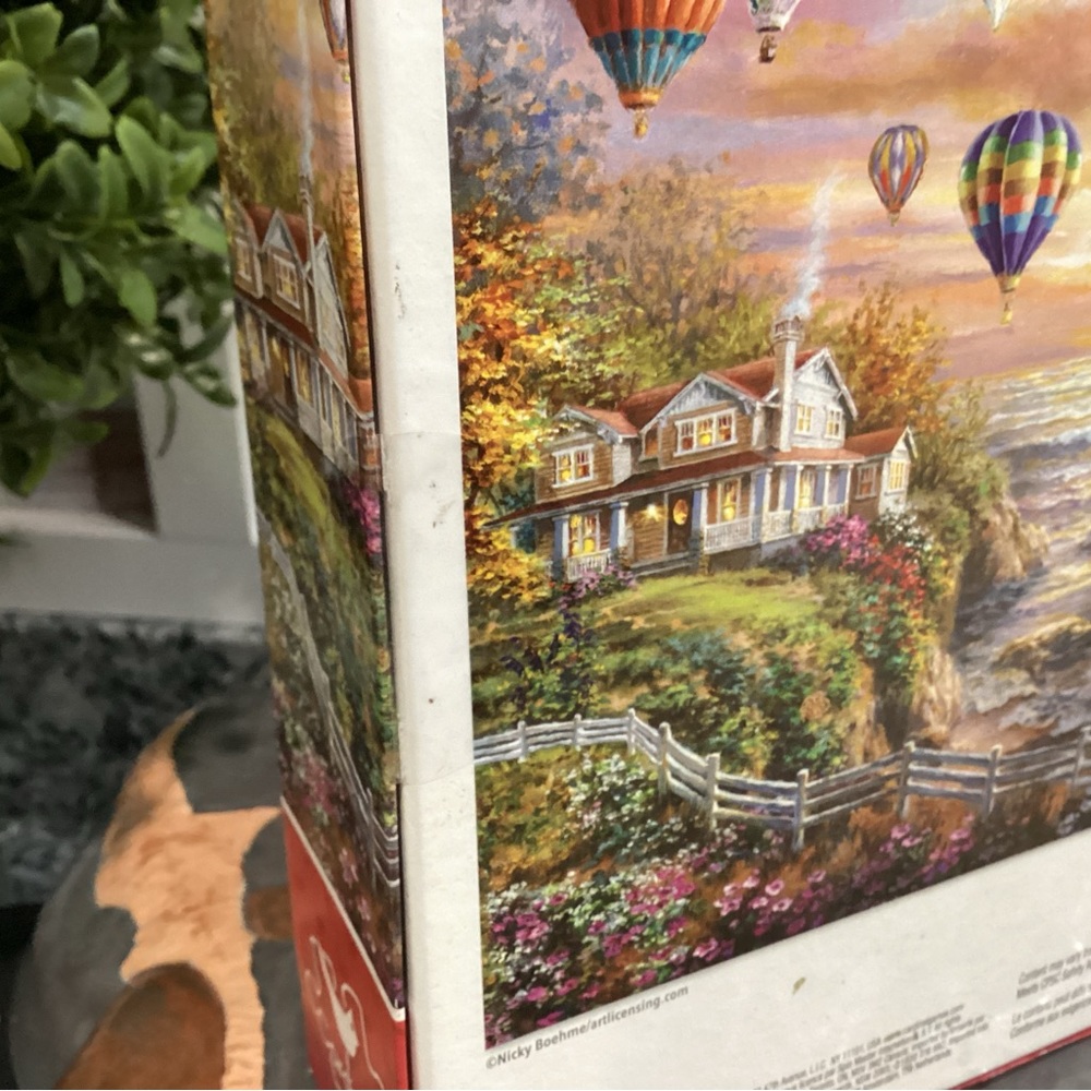SEALED - 1000 Piece Puzzle - Balloons Over Cottage Cove - Like New - Picture 7 of 10